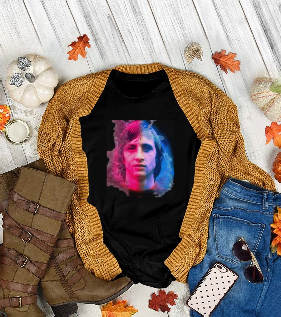 Johan Cruyff Iconic Portrait Neon T-Shirt