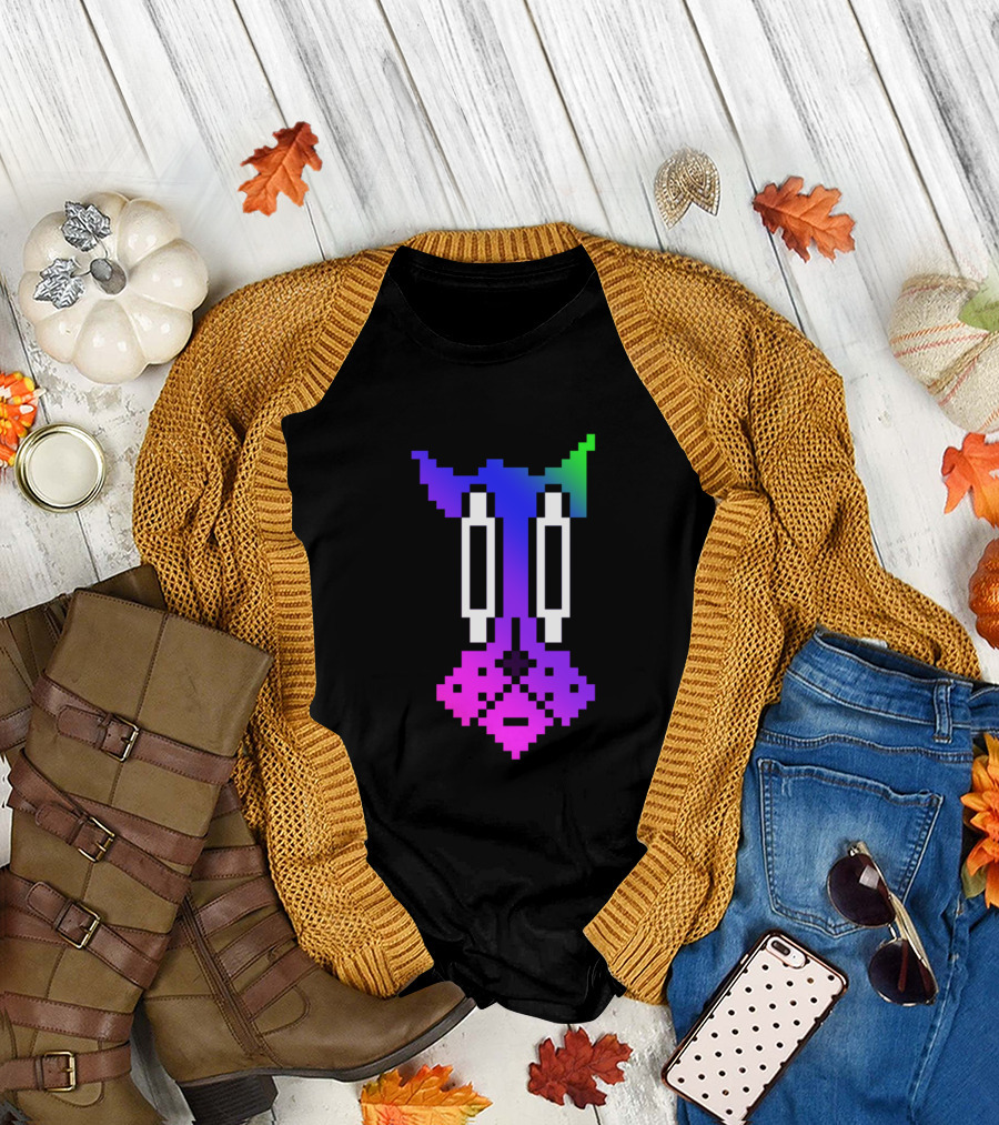 Rainbow Pixel Dog T-Shirt