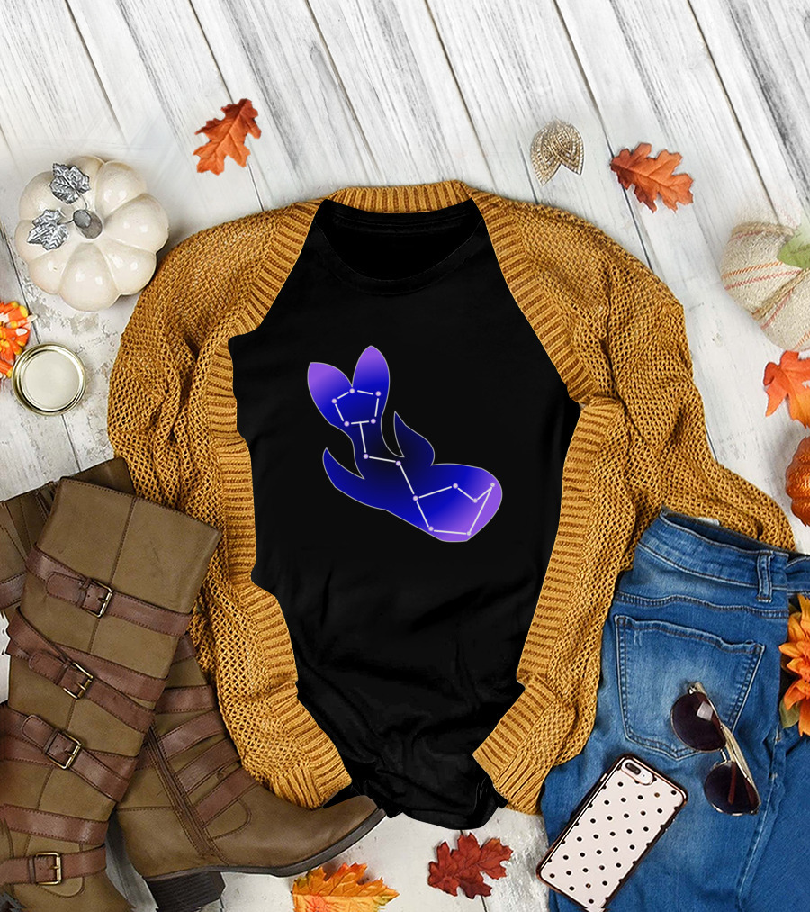 Constellation Whale Silhouette with Stars T-Shirt