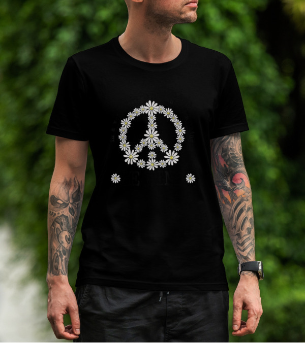 In A World Where You Can Be Anything Be Kind Peace Symbol Daisy T-Shirt