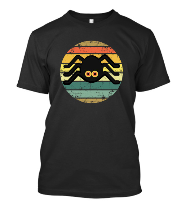 Spider Web Funny Cobweb Retro Colorful Stripes T-Shirt