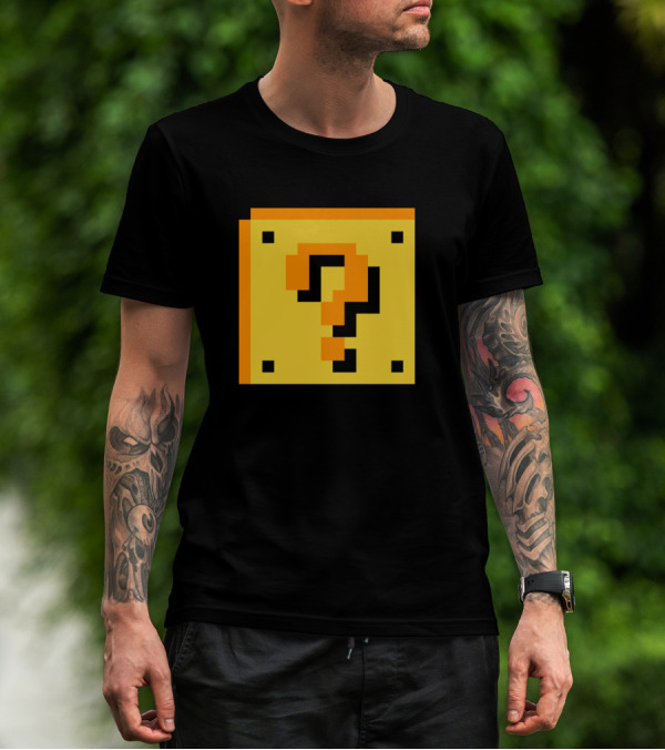8 Bit Block Question Mark T-Shirt