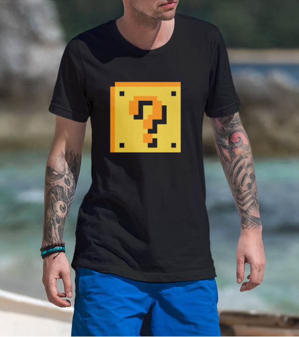 8 Bit Block Question Mark T-Shirt