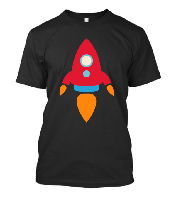 Cartoon Rocket Icon Red Orange Blue Classic T-Shirt