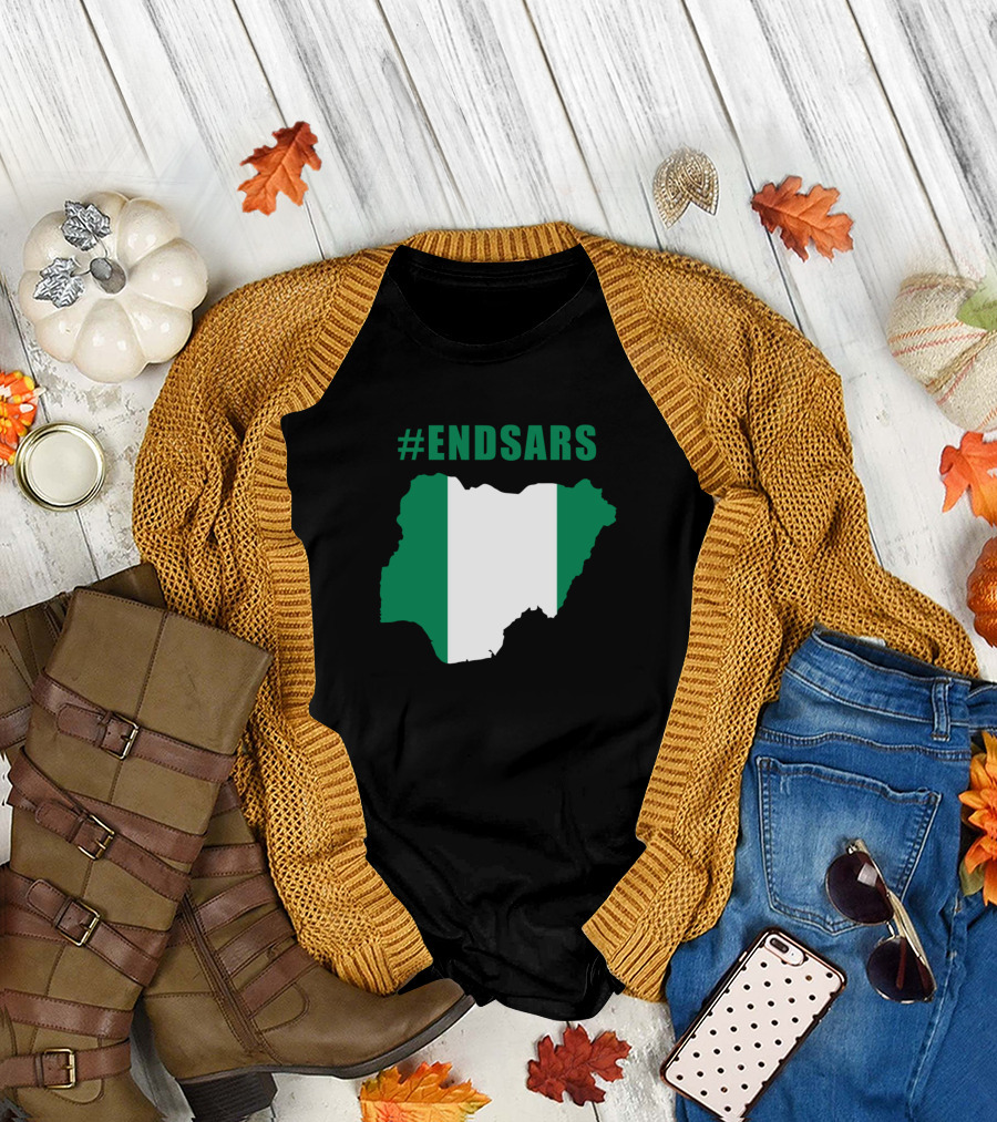 ENDSARS Nigeria Flag Map T-Shirt
