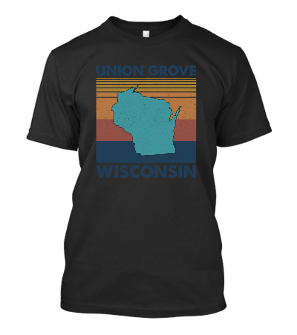 Union Grove Wisconsin Retro State Outline T-Shirt