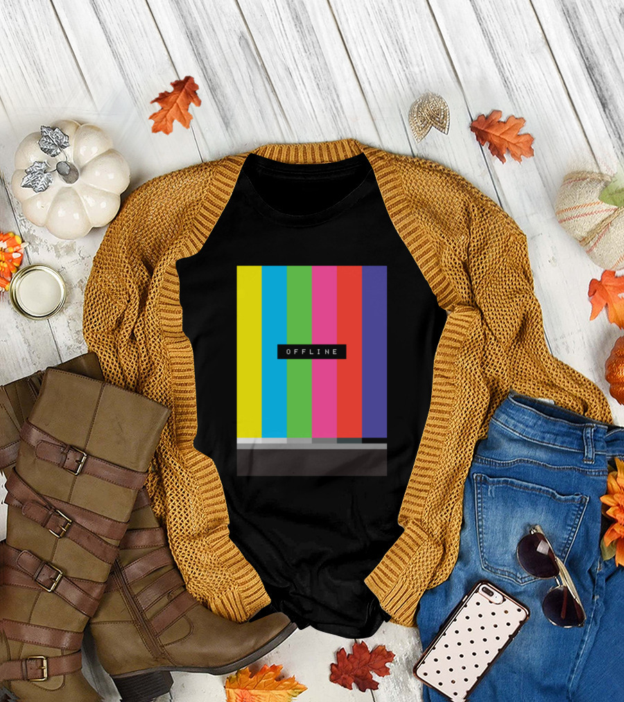 Error Offline Colorful Modern Art Test T-Shirt
