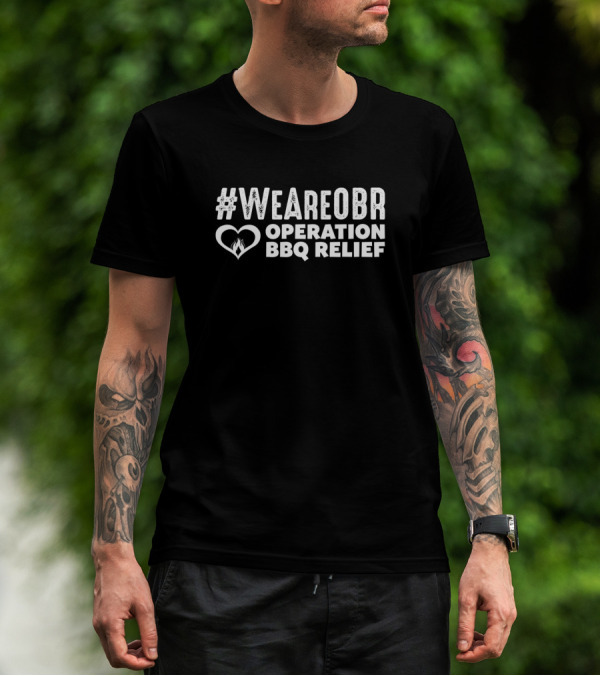 WeAreOBR Operation BBQ Relief Heart Flame T-Shirt