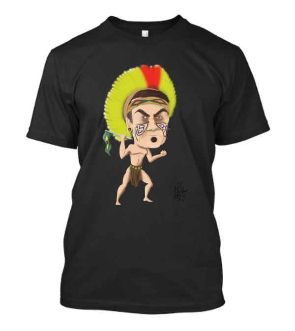 Origens De Jair Caricature With Tribal Headdress And Face Paint T-Shirt