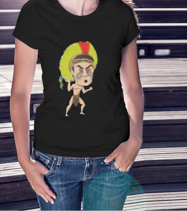 Origens De Jair Caricature With Tribal Headdress And Face Paint T-Shirt