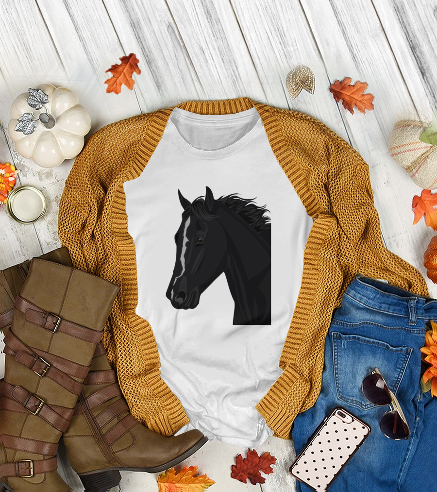 Horse Majestic Black Equine T-Shirt