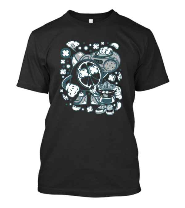 Cartoon Citrus Character With Boombox And Sneakers T-Shirt