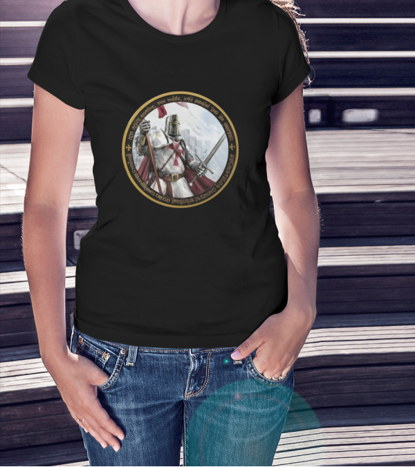 Templar Knight Sword Armor Medieval Crusader Emblem T-Shirt
