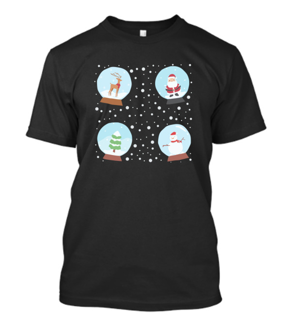 Christmas Snow Globe Reindeer Santa Tree Snowman Magic T-Shirt