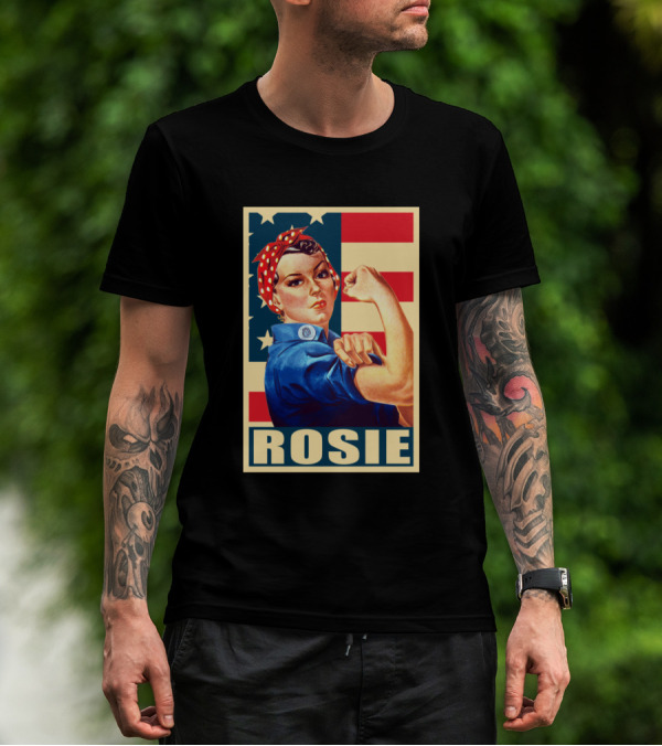 Rosie The Riveter We Can Do It American Flag T-Shirt