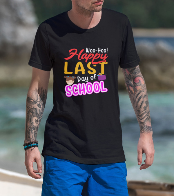 Woo-Hoo Happy Last Day Of School Emoji Fun T-Shirt