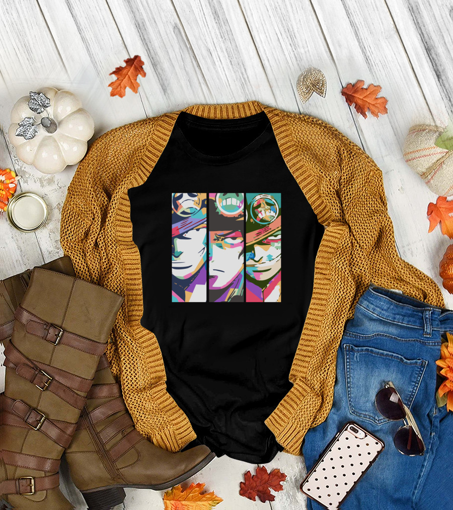 Ace Colorful Anime Character Panels T-Shirt