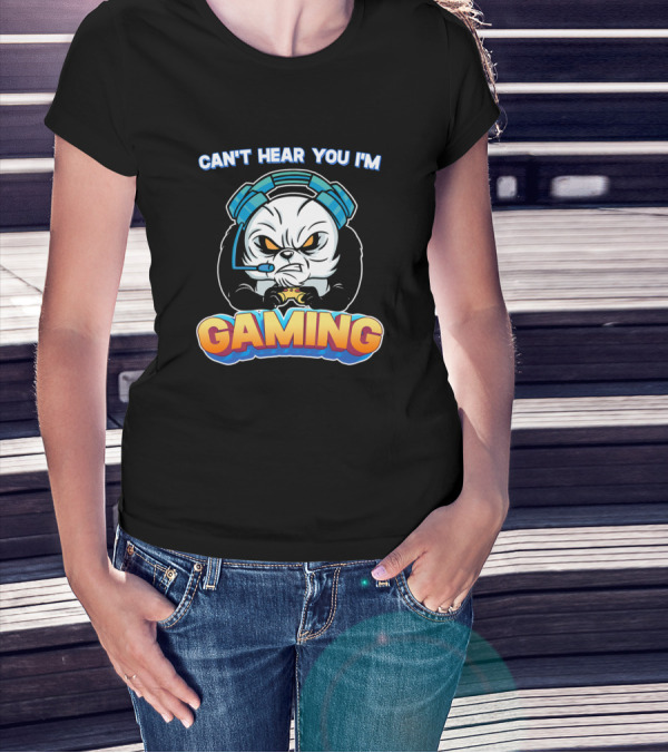 Can't Hear You I'm Gaming Panda Gamer Headset Controller T-Shirt