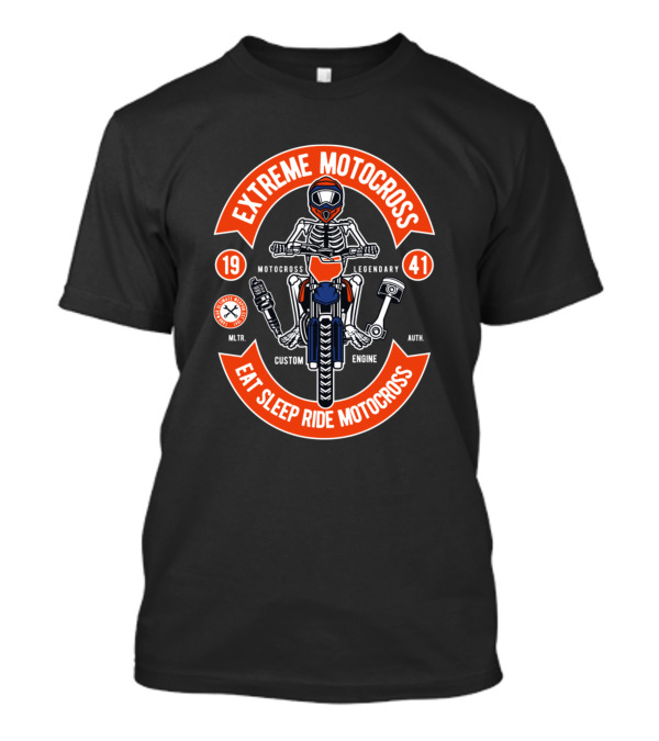 Extreme Motocross Eat Sleep Ride Motocross 1941 Legendary Custom Engine T-Shirt