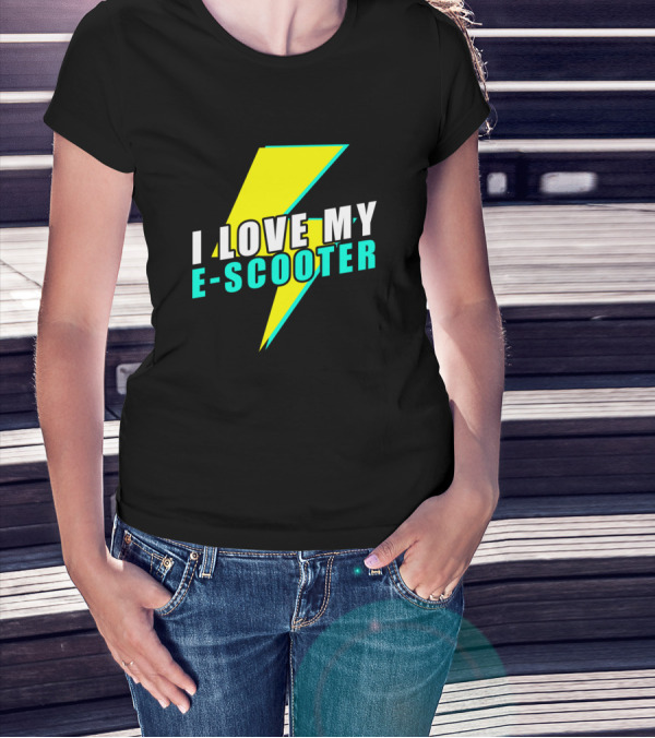 I Love My E-Scooter Lightning Bolt T-Shirt