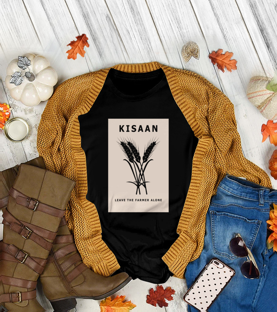 Kisaan Leave the Farmer Alone Wheat Stalks T-Shirt