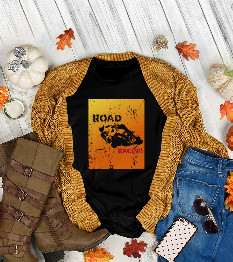 Road Racing Motorcycle Grunge T-Shirt
