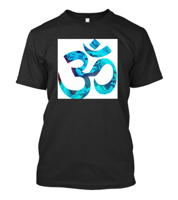 Ohm Symbol In Turquoise And Blue Marble Texture T-Shirt