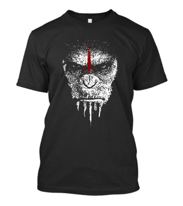 Gorilla War Is Coming Fierce Primal Face With Red Marking T-Shirt