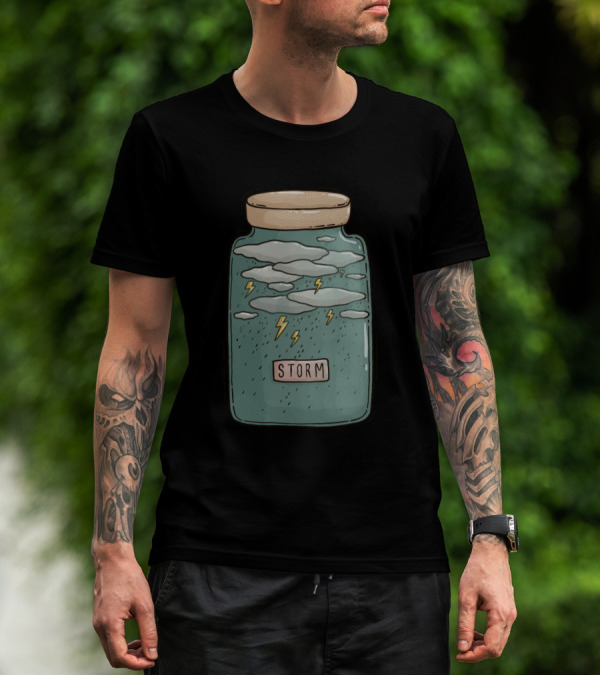 Storm Jar With Cloud And Lightning Storms T-Shirt