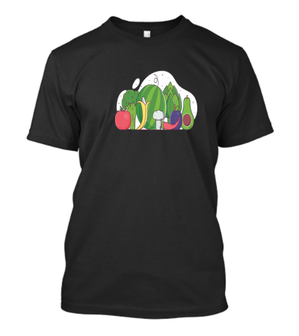Vegetarian Food Apple Banana Watermelon Broccoli Cauliflower Avocado Artichoke Plum T-Shirt