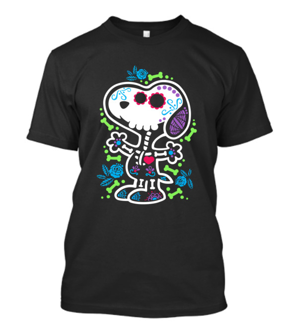 Snoopy Scary Sugar Skull Día De Los Muertos T-Shirt
