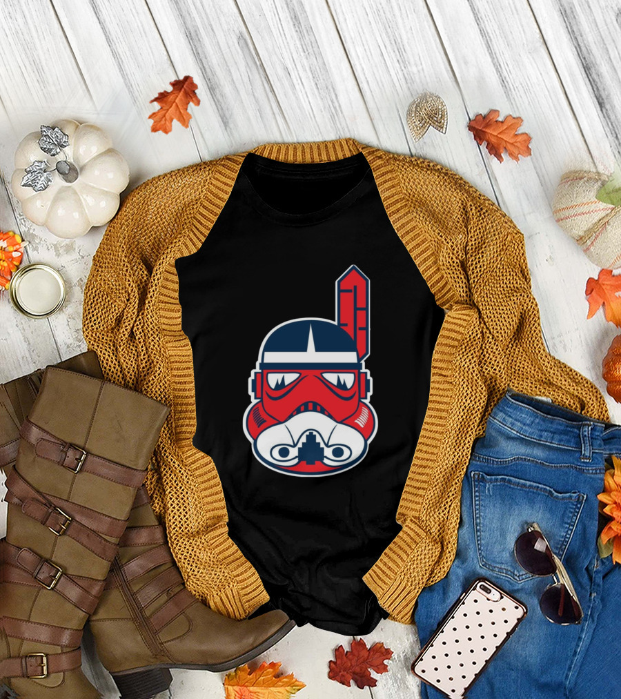 The Chief Will Whit Mask Stormtrooper Red and Blue Feather Helmet T-Shirt