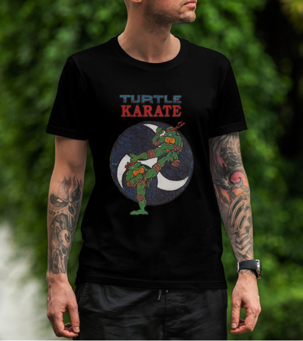 Turtle Karate Ninja Kicking Action T-Shirt