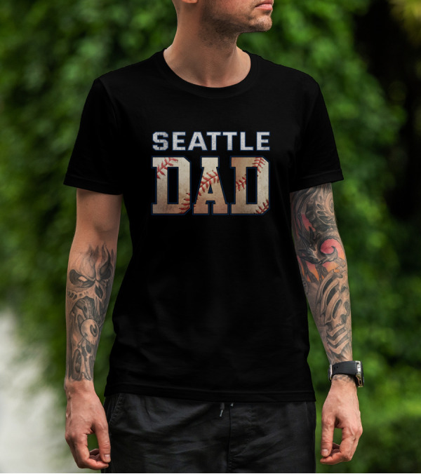 Seattle Dad Baseball Classic Funny Mariners Club T-Shirt