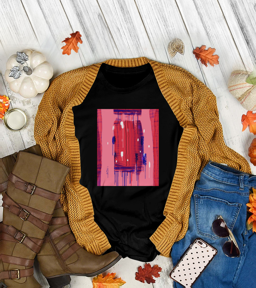 Make Your Mark Abstract Red and Pink Drips T-Shirt