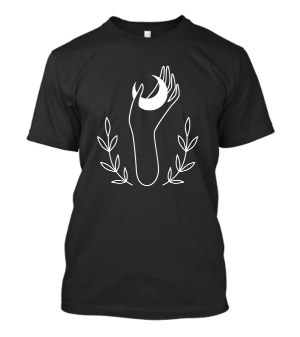 Moon Palms Crescent Symbol Laurel Leaves T-Shirt