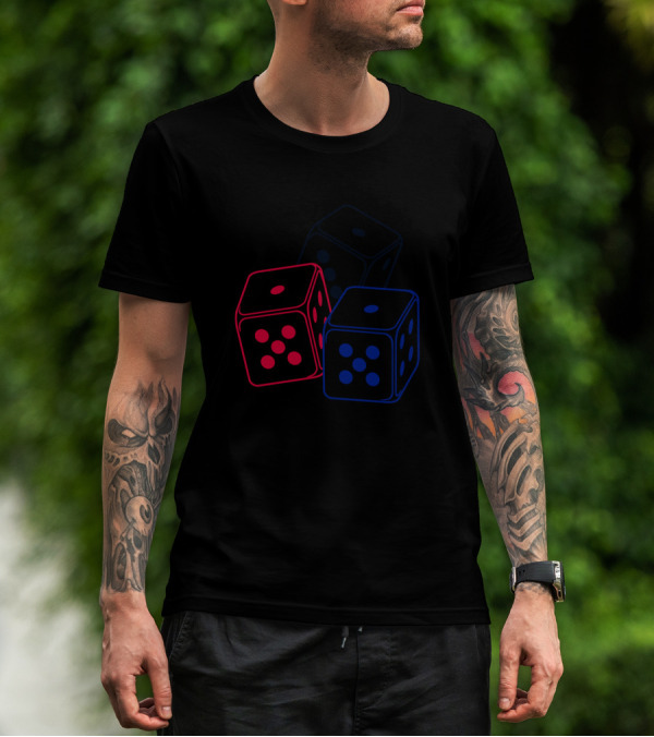 Bunco Dices Vts2 Red Blue Black Dice Trio T-Shirt