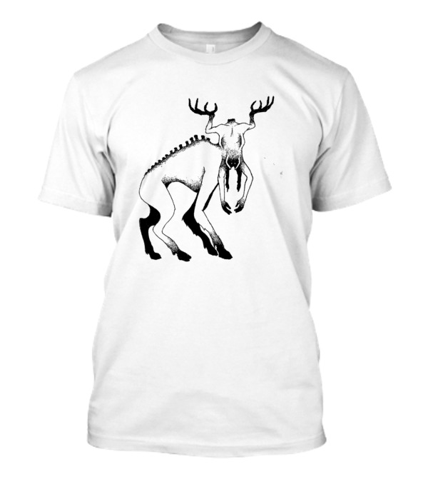 Moder Moose Monster Illustration Dark T-Shirt
