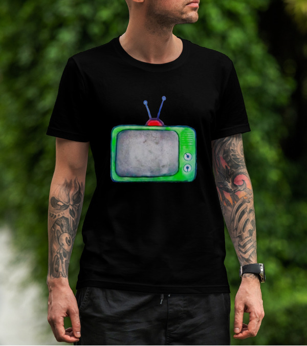 Retro Green Old School TV With Antennas T-Shirt