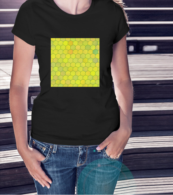 Blobs Pattern Yellow Green Scales T-Shirt