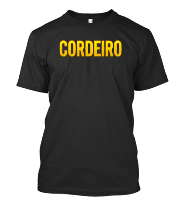 Cordeiro Family Name Bold Yellow Typography T-Shirt
