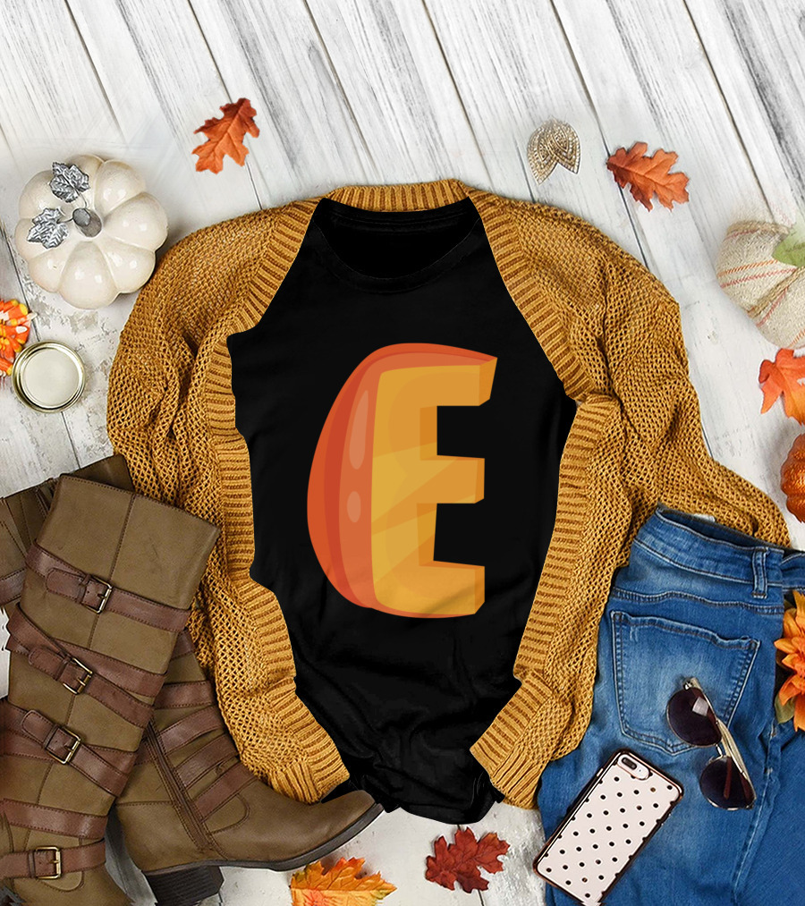 E Shaped Fruit Vegetable Alphabet T-Shirt