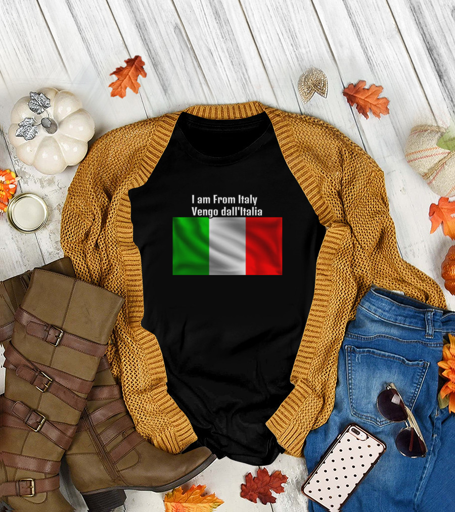 I Am From Italy Vengo Dall'Italia Italian Flag T-Shirt