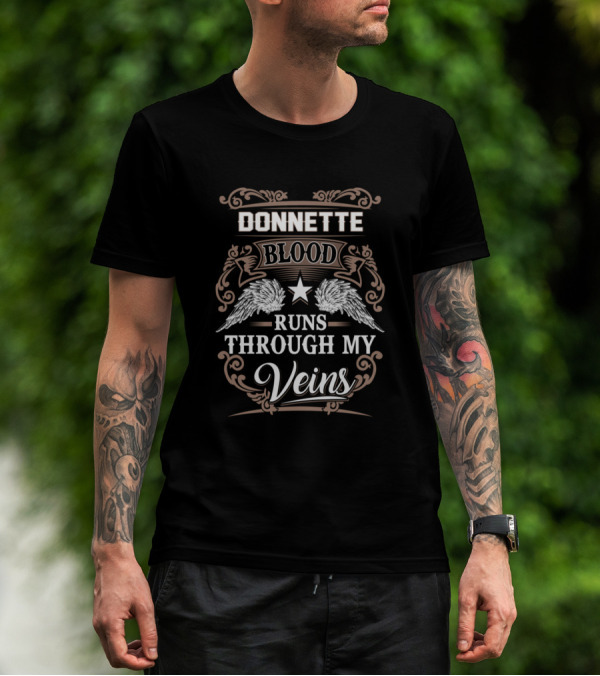 Donnette Blood Runs Through My Veins Wings And Star T-Shirt
