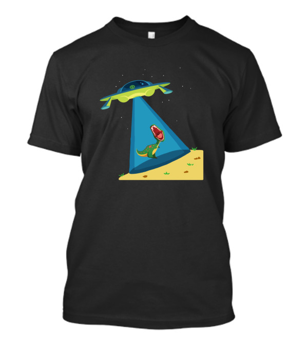 UFO Spaceship Abducting Dinosaur With Sarcastic Alien T-Shirt
