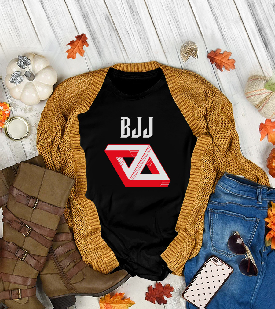 BJJ Red and White Double Triangle T-Shirt