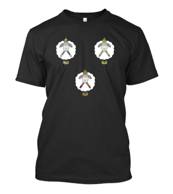 Cosy Winter Sheep Sticker Pack With Warm Hats And Scarves T-Shirt