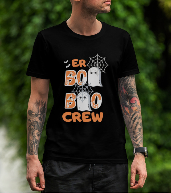 ER Boo Boo Crew Ghosts And Spider Webs Halloween T-Shirt