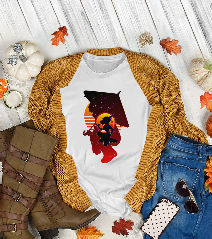 Kagura Gintama Silhouette Sunset Umbrella Scene T-Shirt