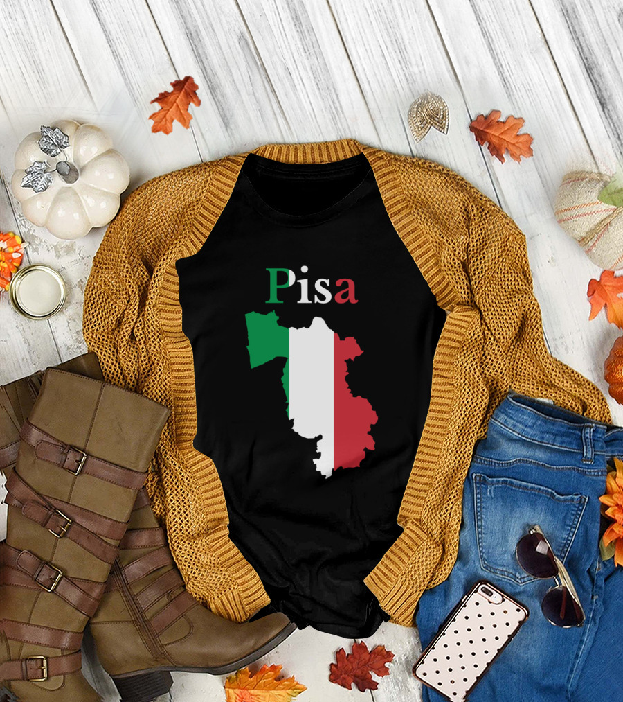 Pisa Province Italy Map Tricolor T-Shirt